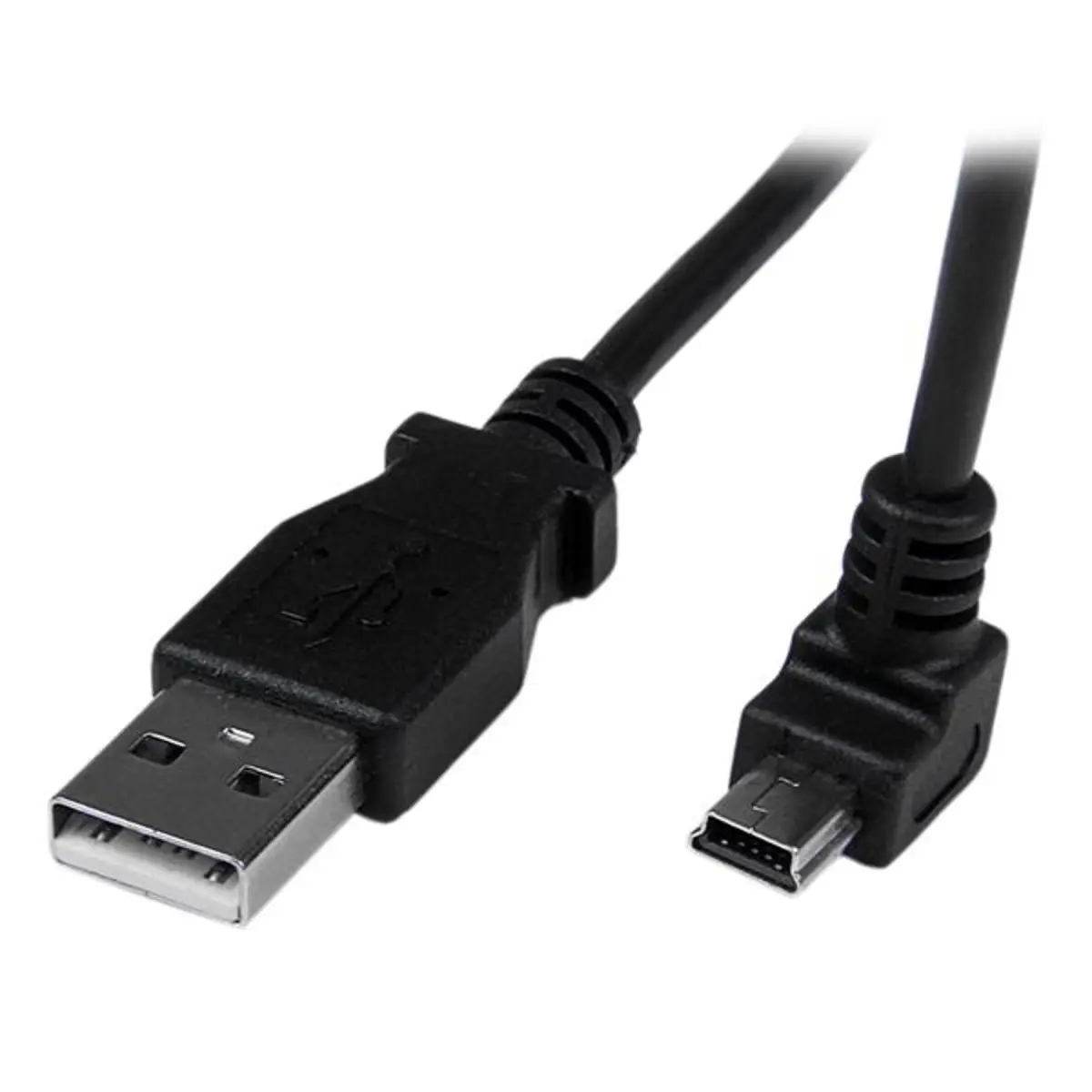 USB A auf Mini USB B Anschlusskabel abgewinkelt Schwarz 2 m