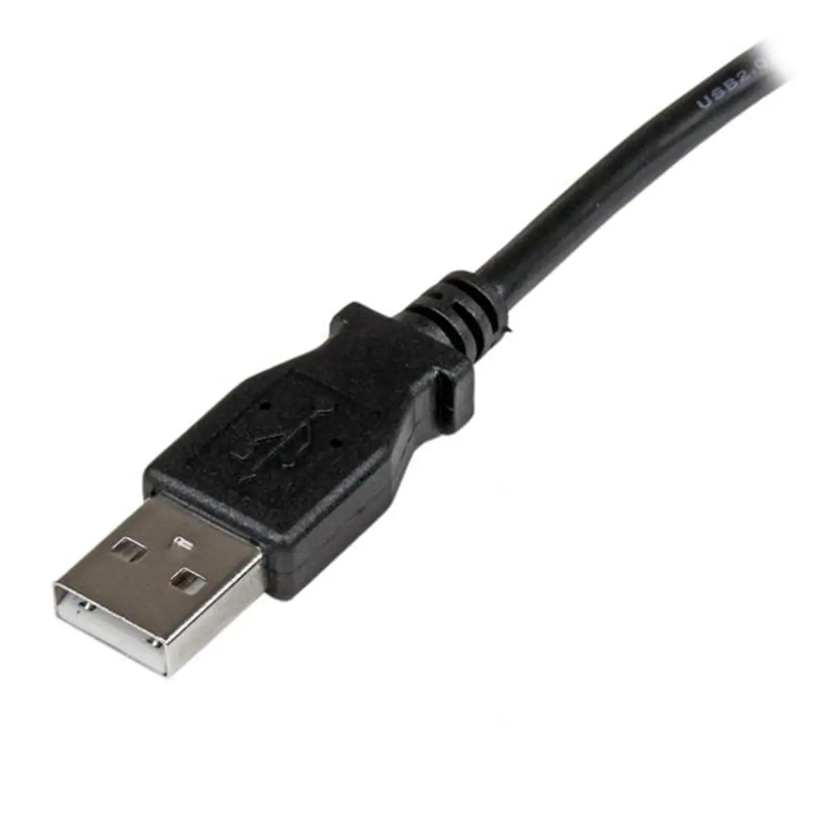 USB Kabel links abgewinkelt USB-A/USB-B Stecker/Stecker Schwarz 1m