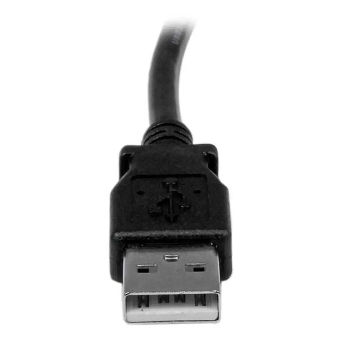 USB Kabel links abgewinkelt USB-A/USB-B Stecker/Stecker Schwarz 1m