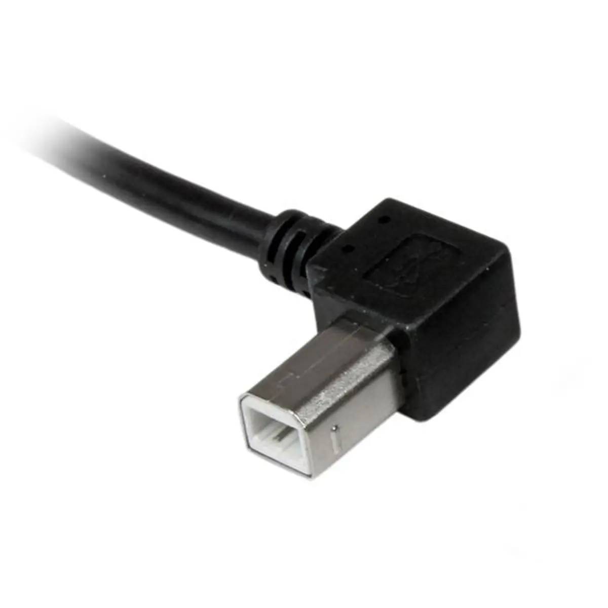 USB Kabel links abgewinkelt USB-A/USB-B Stecker/Stecker Schwarz 1m
