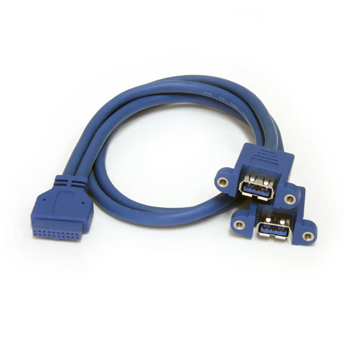 USB Pinheaderkabel 2xUSB-A/IDC Männlich/Weiblich Blau 0,5m