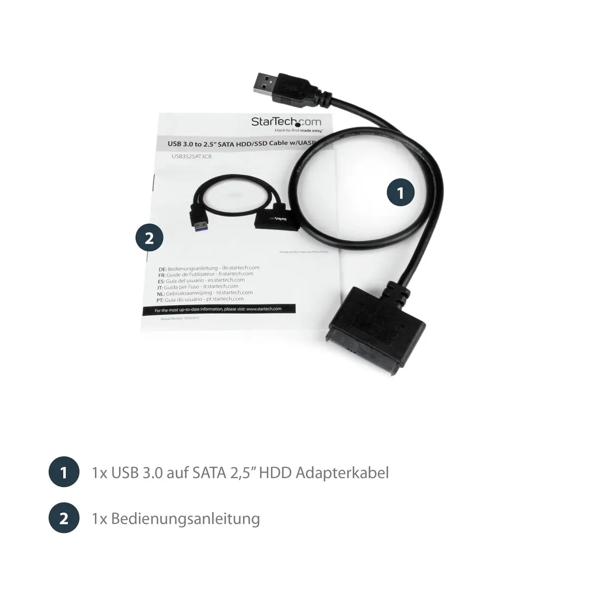 StarTech USB 3.0 to 6,4 cm (2,5inch) SATA adaptor with UASP black