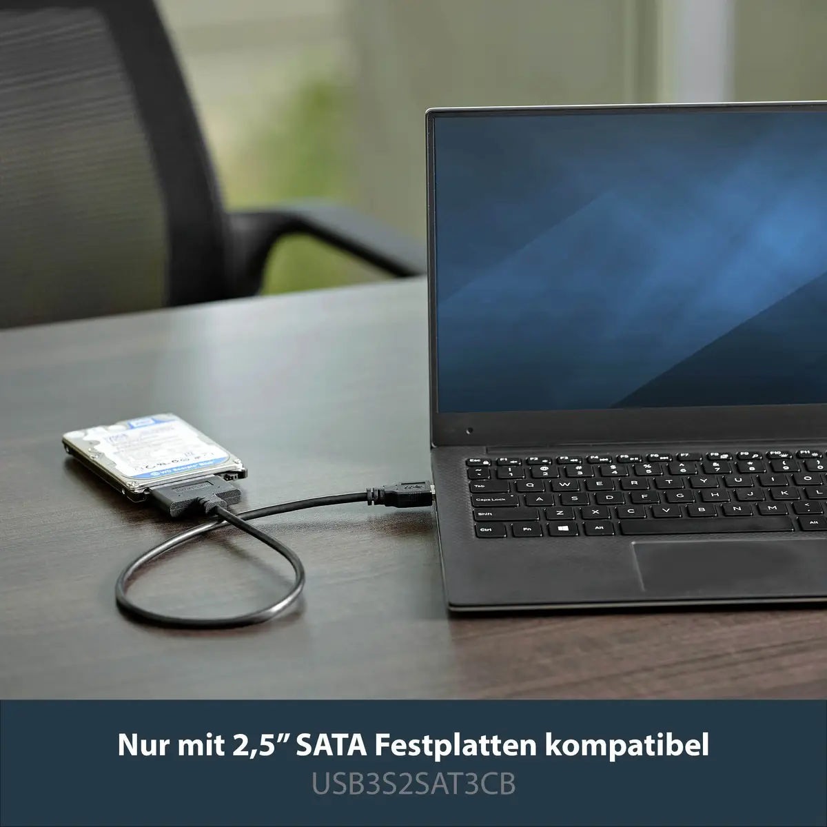 USB 3.0 auf 6,4 cm (2,5") SATA Adapter mit UASP Schwarz