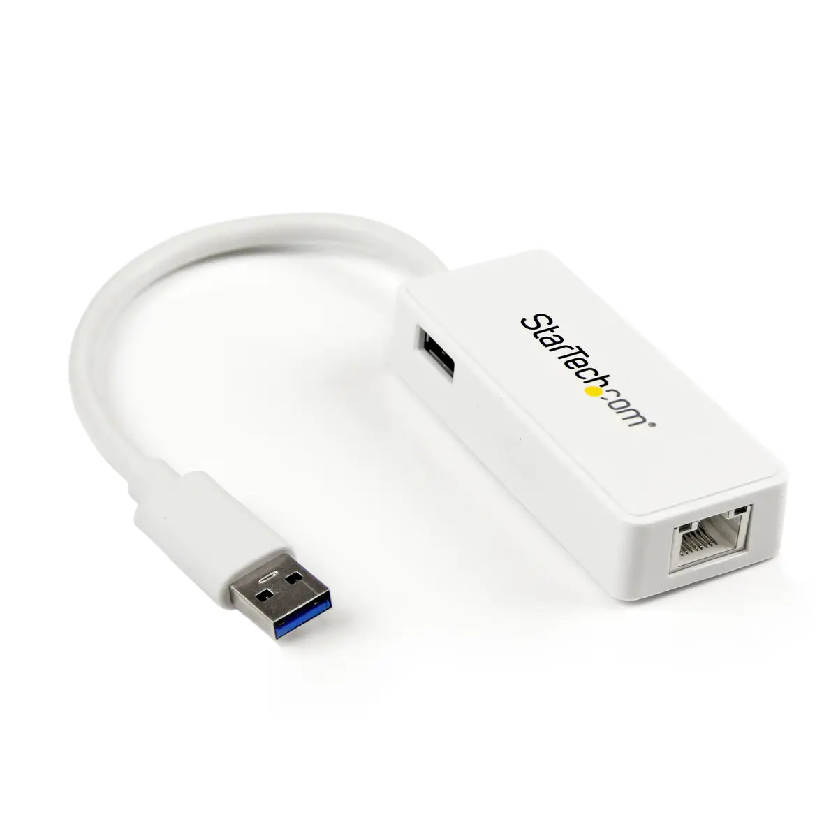 StarTech USB 3.0 Gigabit Ethernet LAN adaptor with USB Port white