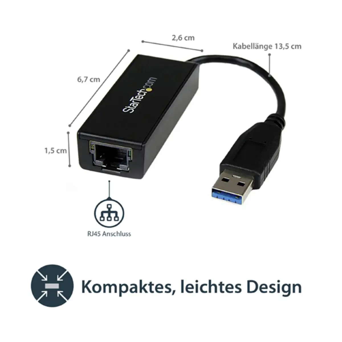 StarTech USB 3.0 to Gigabit Ethernet LAN adaptor black