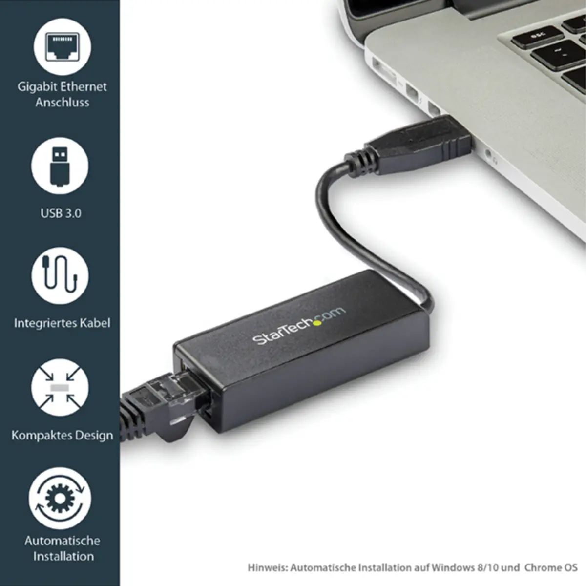 StarTech USB 3.0 to Gigabit Ethernet LAN adaptor black
