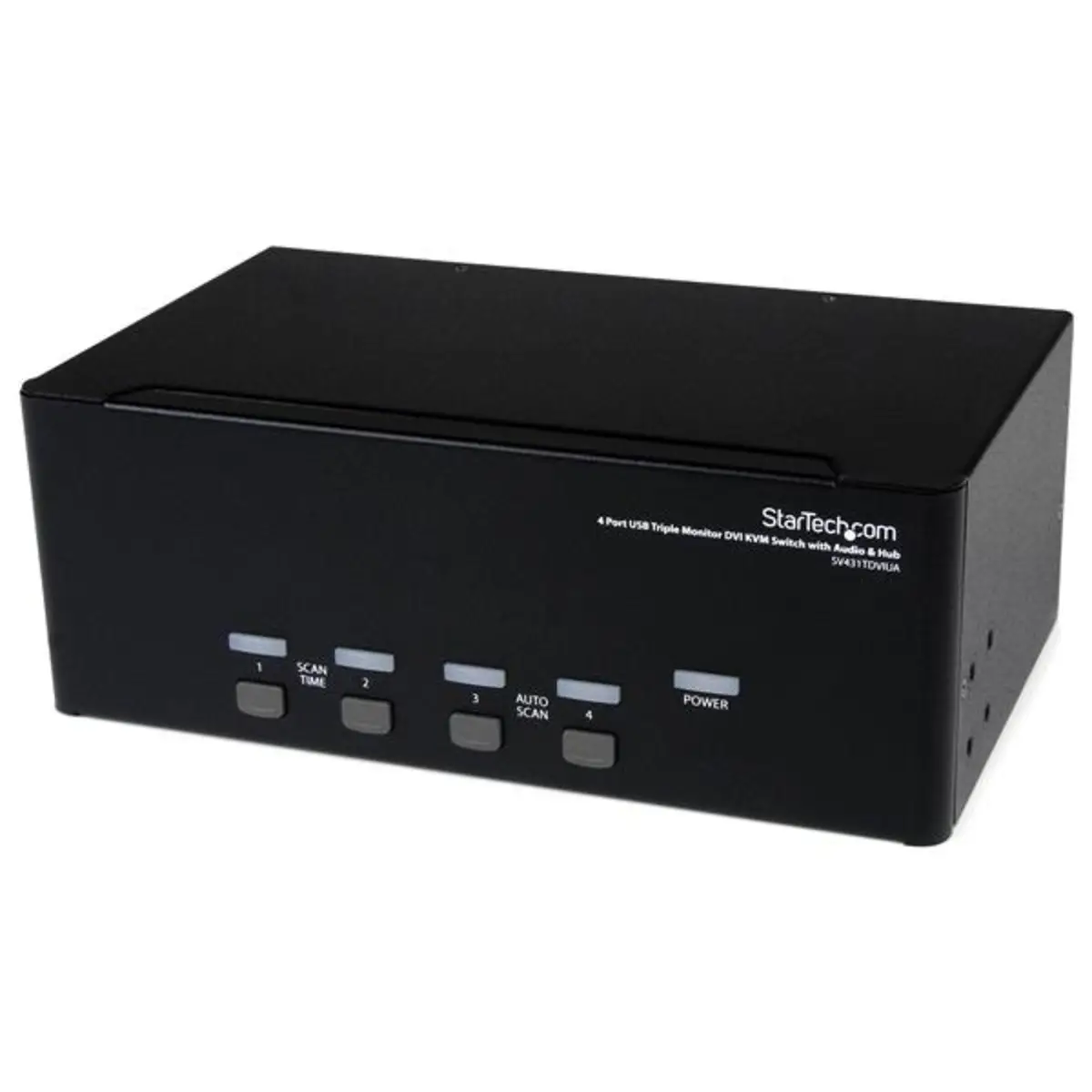 Dreifach-Head-Computer DVI/USB KVM Switch mit Audio und USB 2.0 Hub 4 Port
