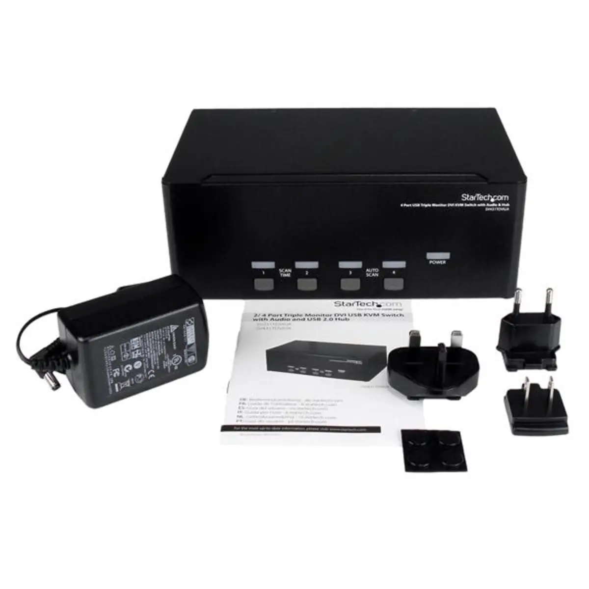 StarTech Triple-Head-Computer DVI/USB KVM Switch with Audio and USB 2.0 Hub 4 Port