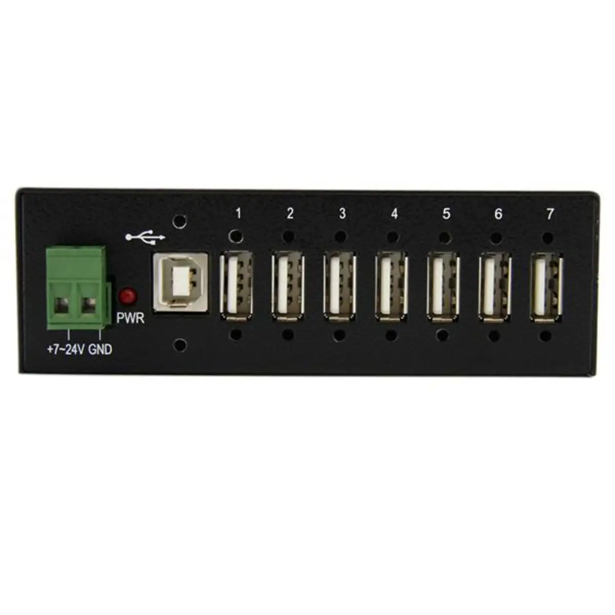 Industrieller USB 2.0 Hub 7 Port Schwarz