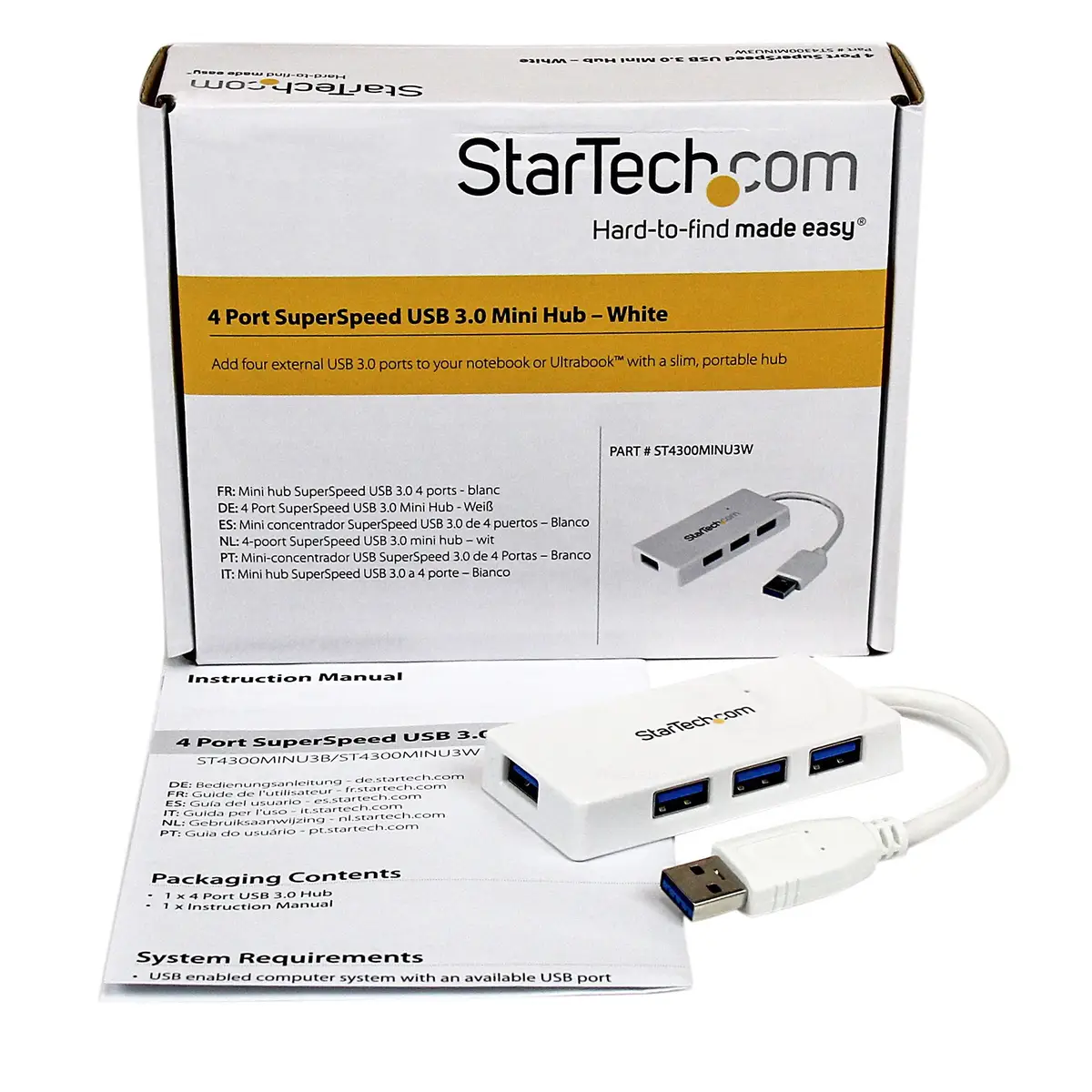 StarTech USB3.0 mini Hub 4ports white