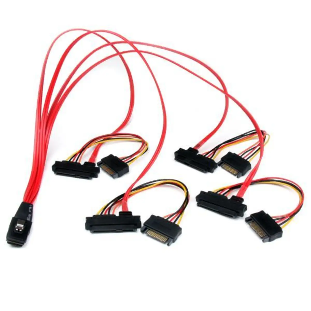 Internes Serial-Attached SAS Kabel SF-8087/4x SFF-8482 Stecker/Stecker Rot 0,5m