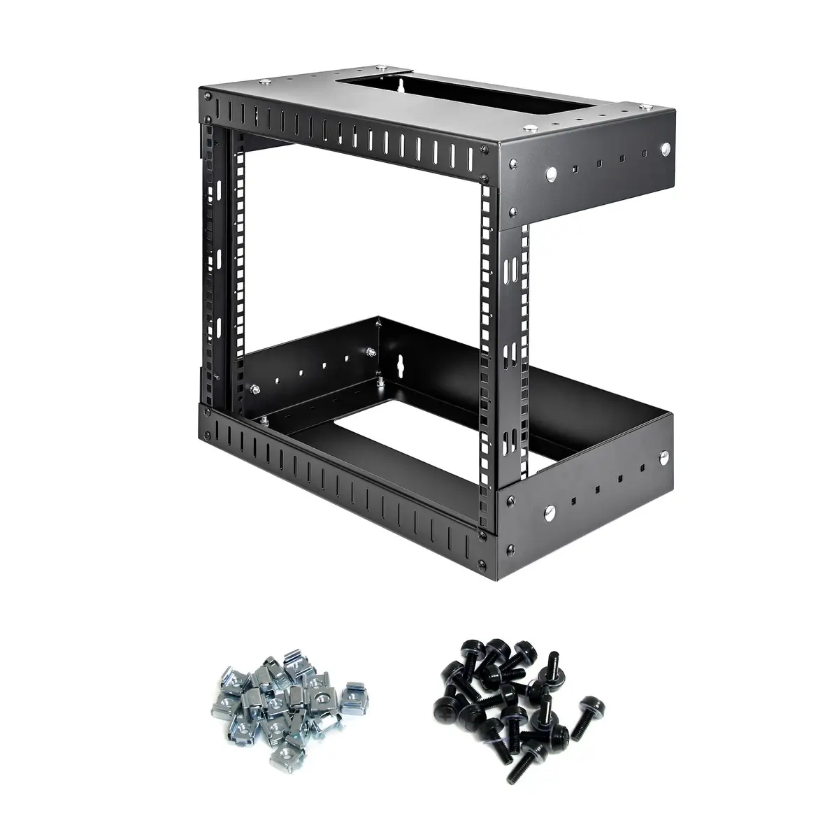 8HE 19 Open Frame Geräte Rack Wandmontagefähig Tiefenverstellbar
