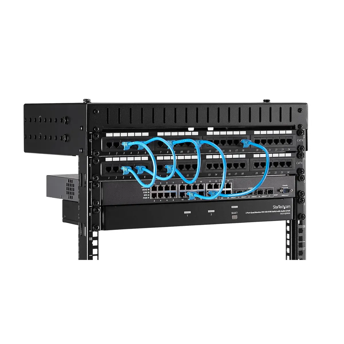 8HE 19 Open Frame Geräte Rack Wandmontagefähig Tiefenverstellbar