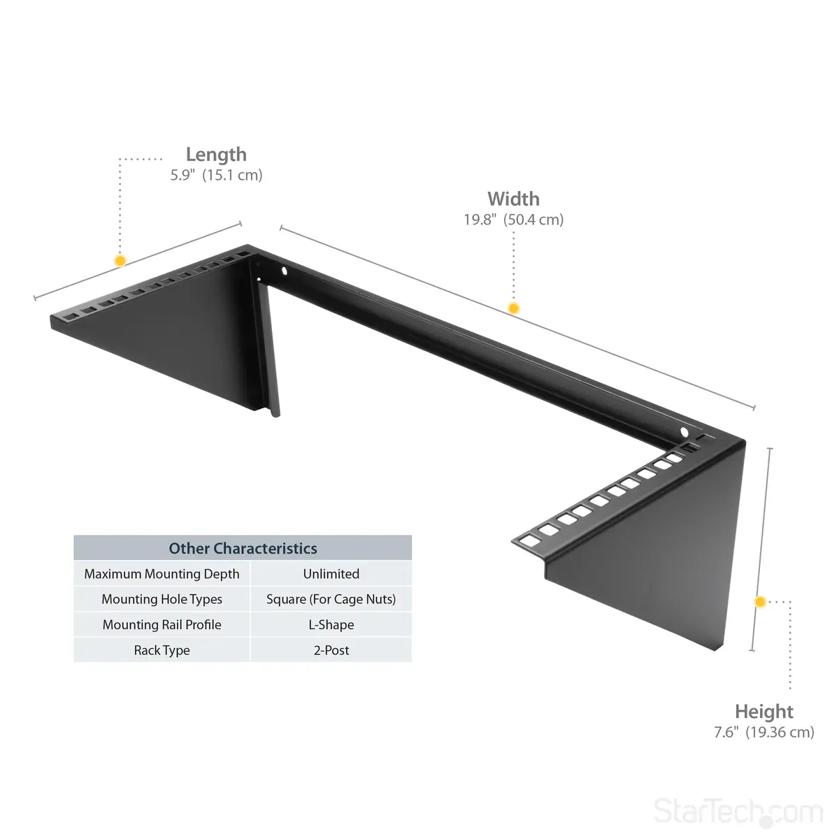 19" 4HE vertikales Wandmontage Rack schwarz