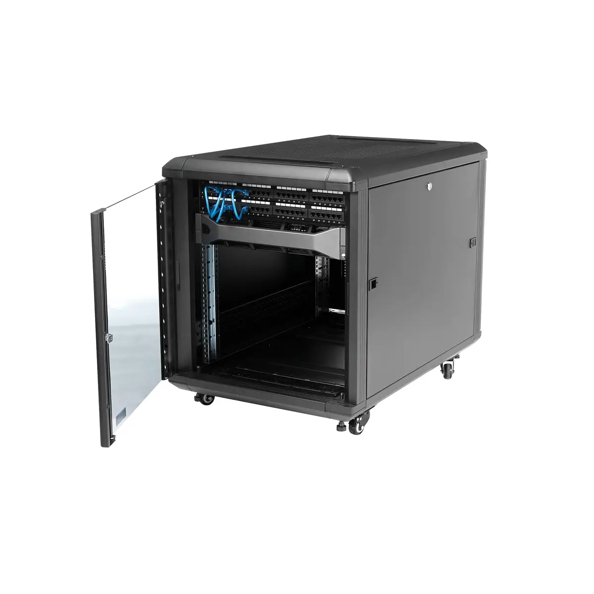 Office Serverschrank Schwarz 12HE bis max. 800kg