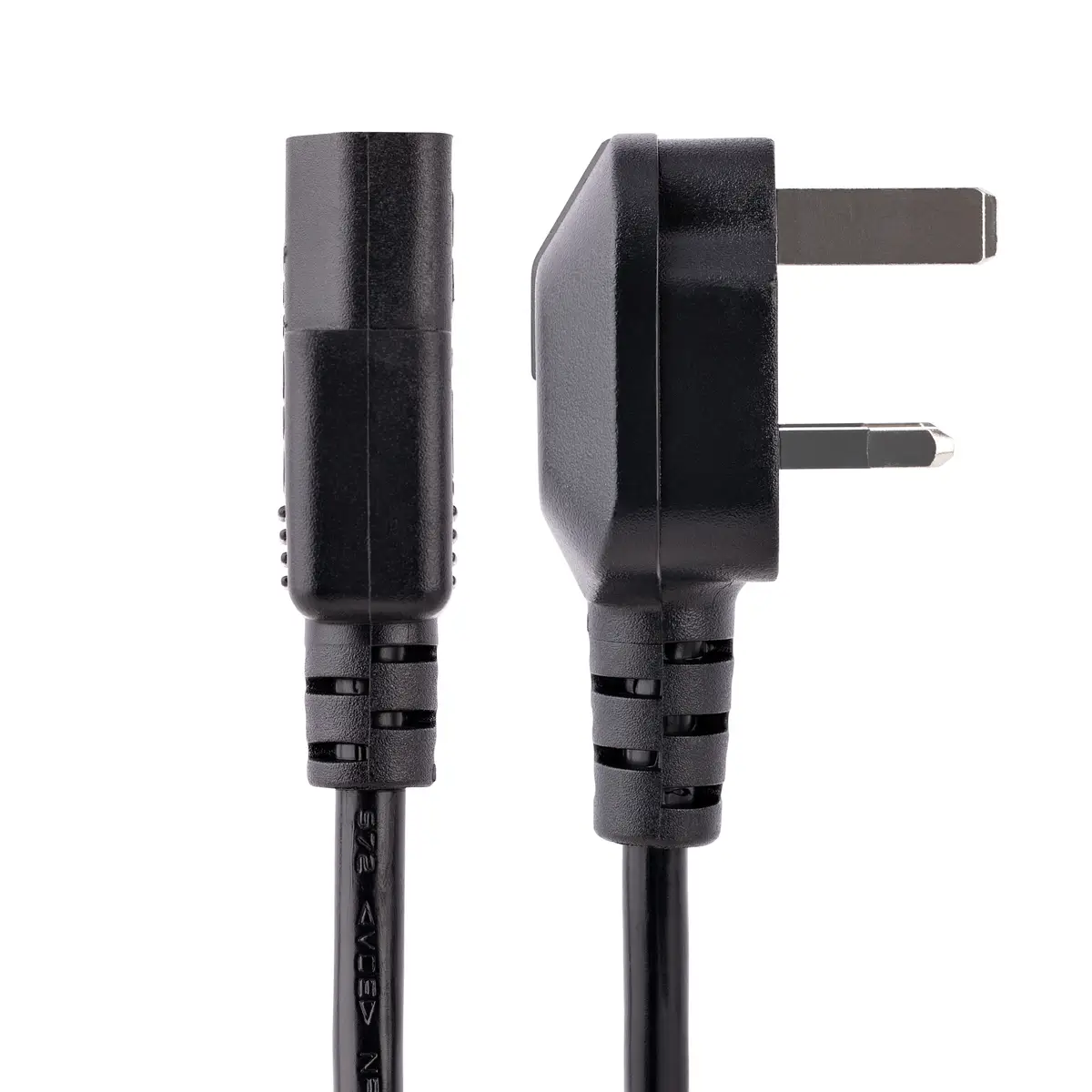 Kaltgerätestecker Stromkabel C13 auf BS 1363  Schwarz 3m