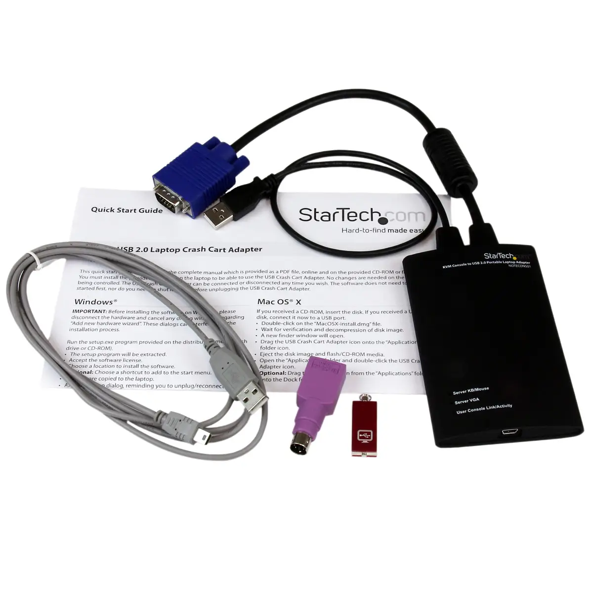 KVM-Konsole/Laptop USB 2.0 Laptop Crash Cart