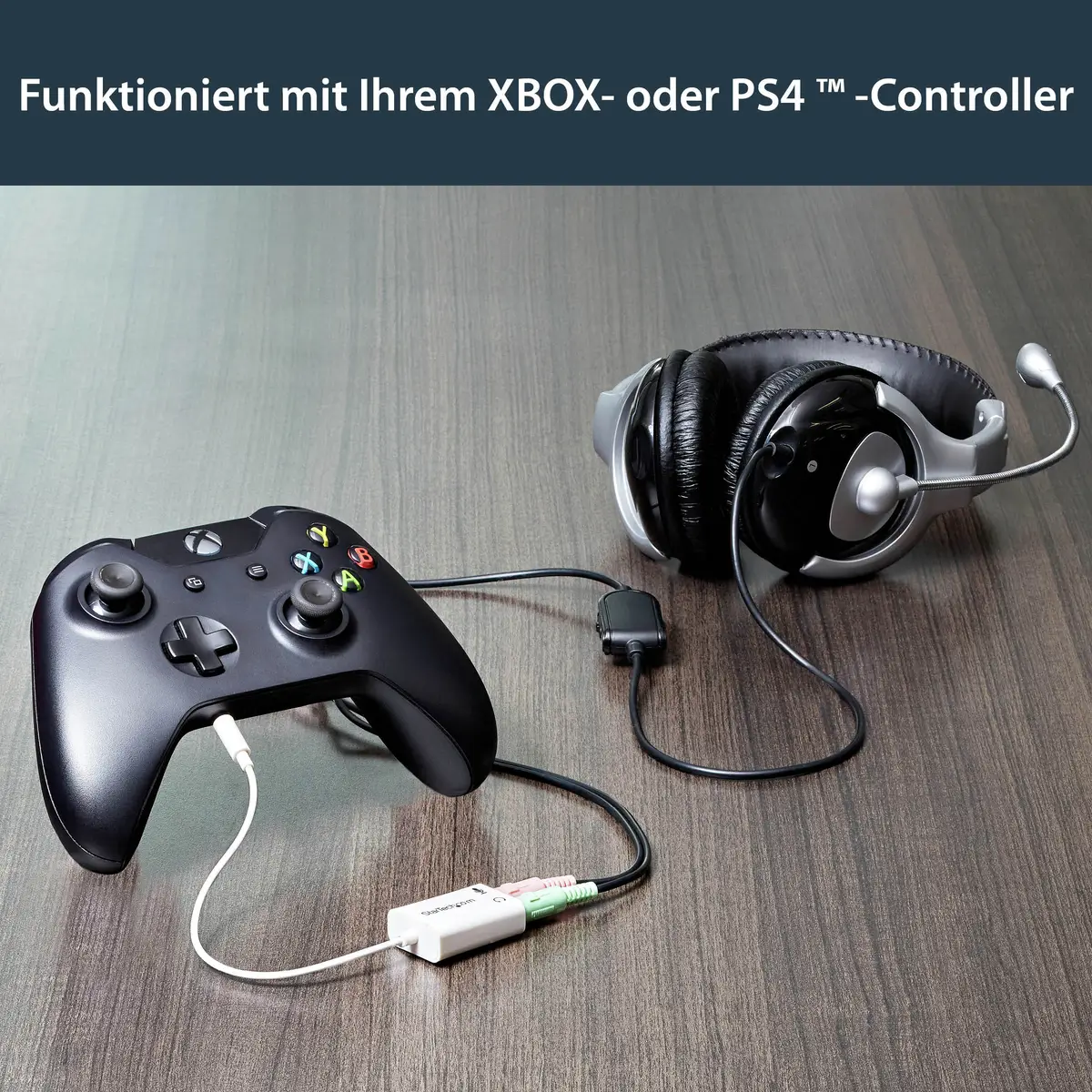 4 Position auf 2x 3-Pin 3,5mm Headset Y-Splitter Adapter weiß 15,3cm