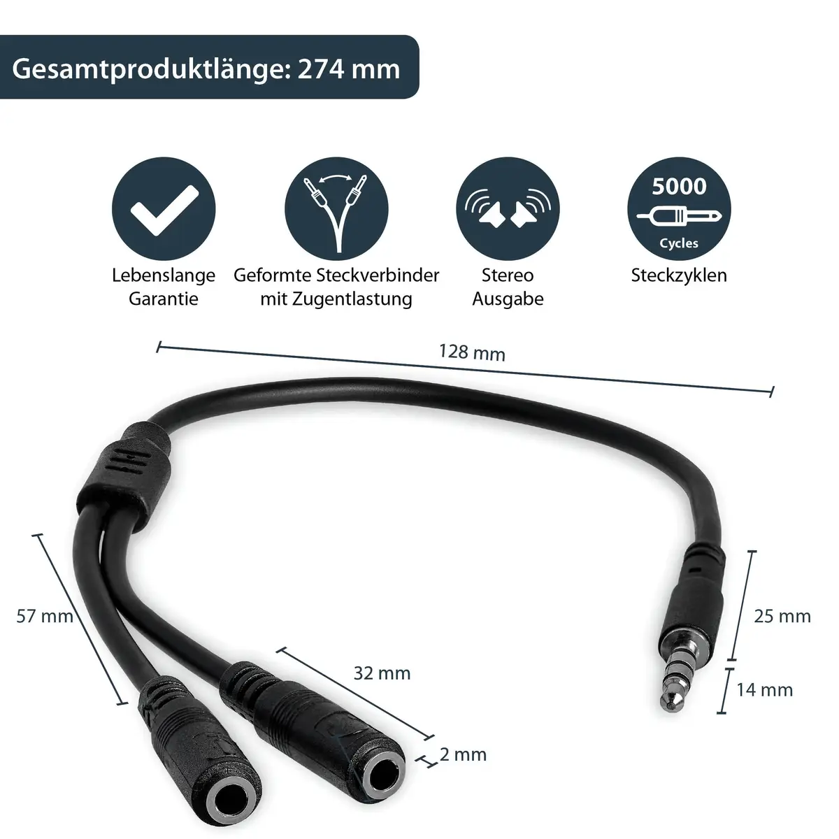 StarTech 3,5 mm cinch Audio Y-cable plug/socket black