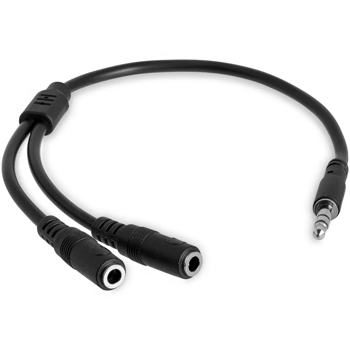 3.5mm Klinke Y-Splitter Kabel Stecker/Buchse schwarz 0,2m
