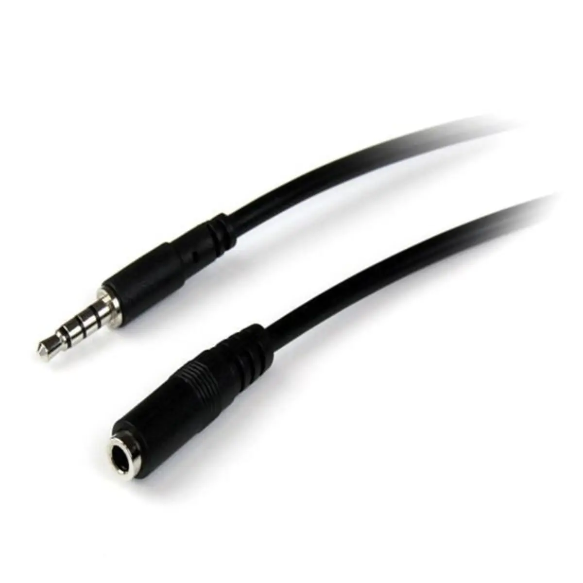 Audio-Verlängerungskabel 3,5mm/3,5mm Stecker/Buchse Schwarz 1m