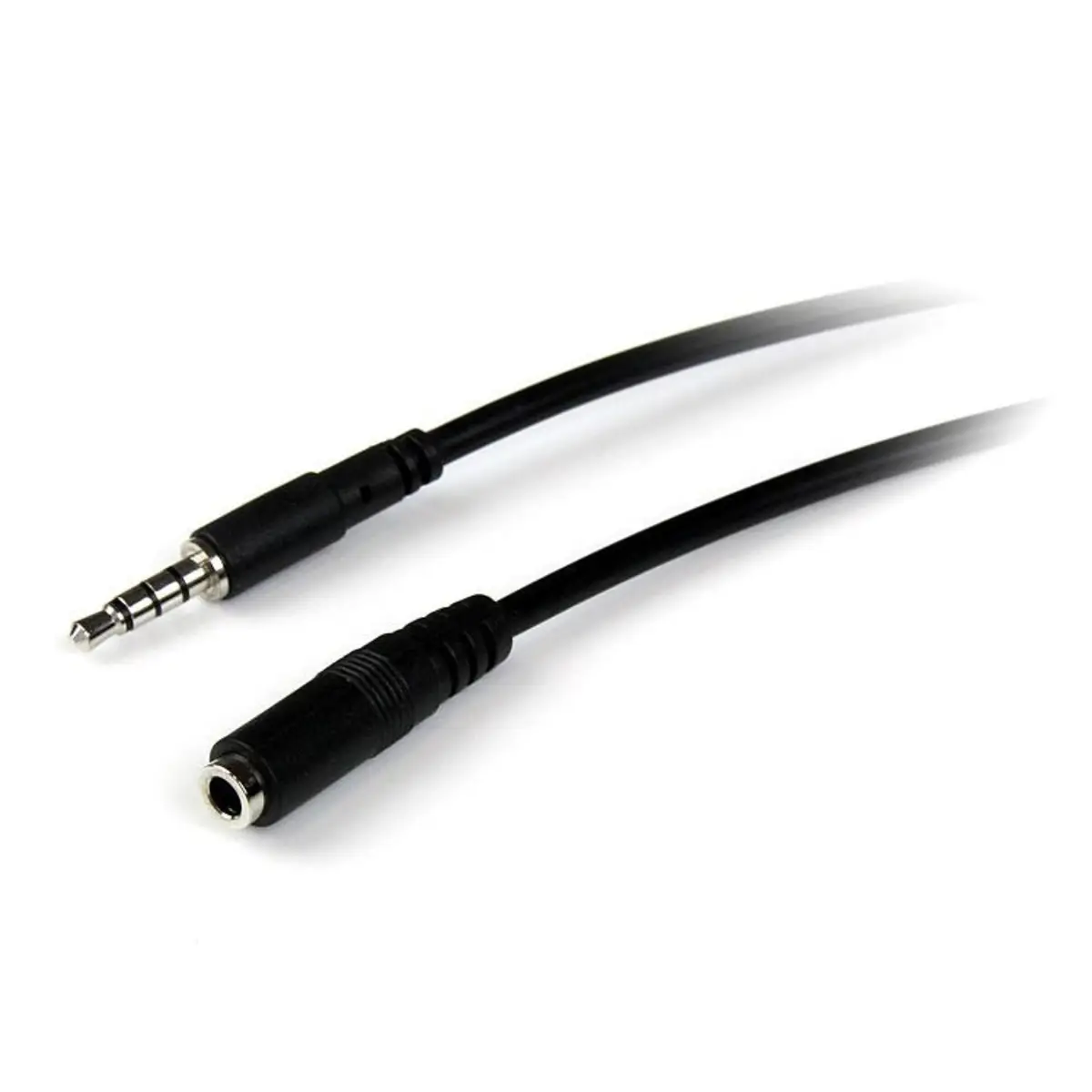 Audio-Verlängerungskabel 3,5mm/3,5mm Stecker/Buchse Schwarz 1m