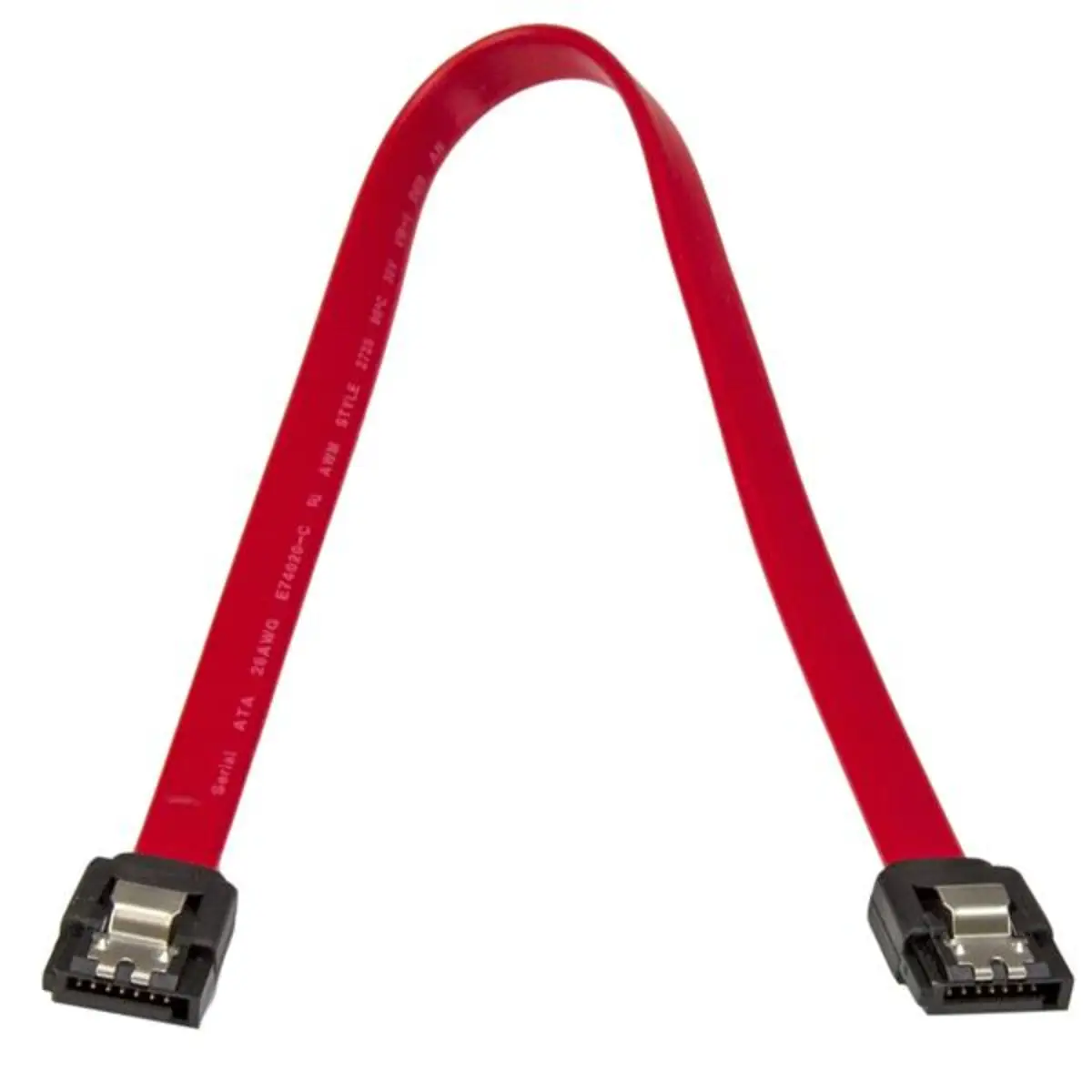 Einrastendes SATA-Kabel SATA/SATA Stecker/Stecker Rot 0,30m