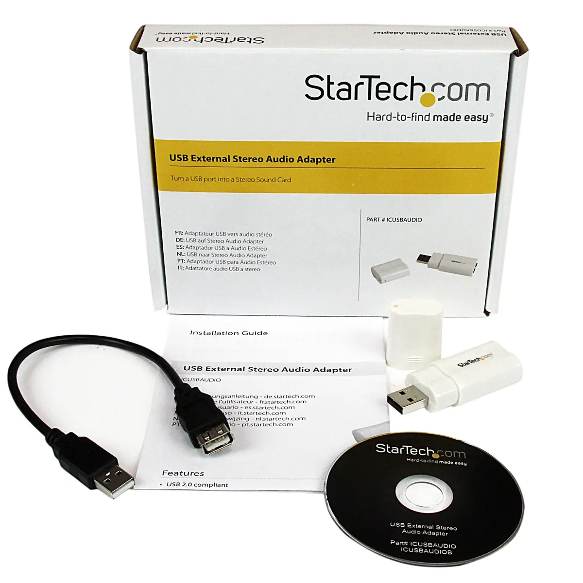 USB Audio Adapter Externe USB Soundkarte Weiß