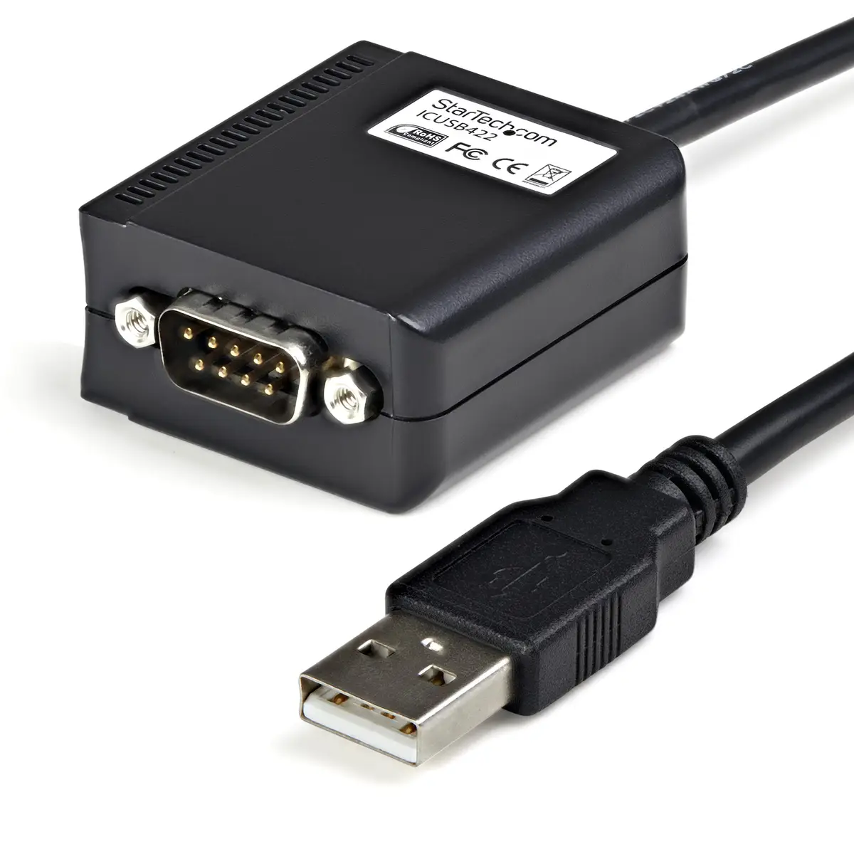 USB 2.0 auf Seriell Adapter Kabel DB9-M/USB-A-FM Stecker/Buchse Schwarz 1,8m