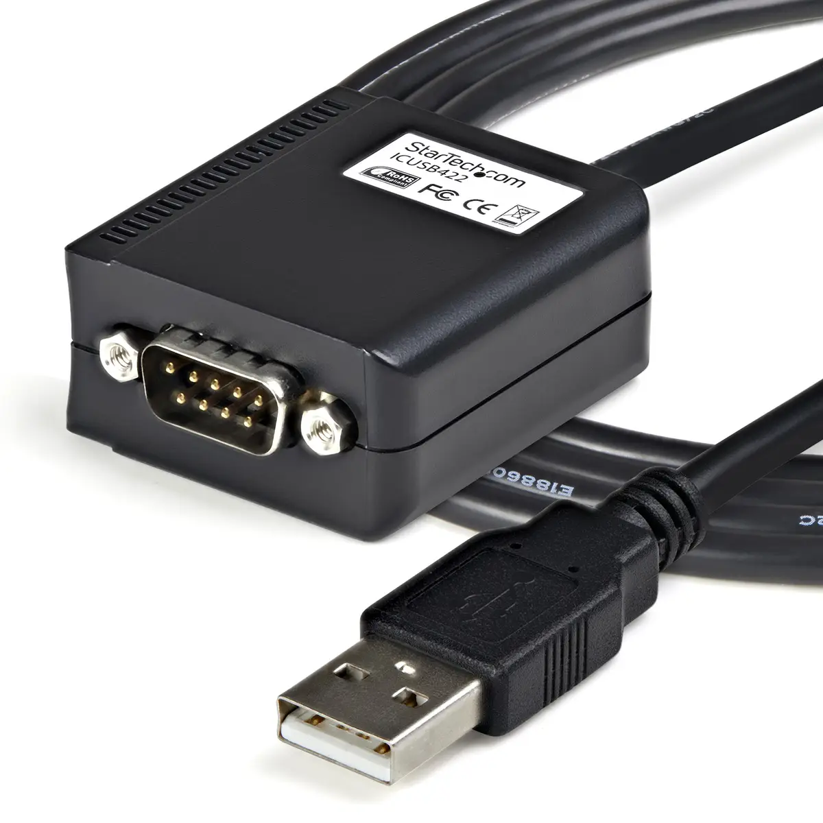 USB 2.0 auf Seriell Adapter Kabel DB9-M/USB-A-FM Stecker/Buchse Schwarz 1,8m