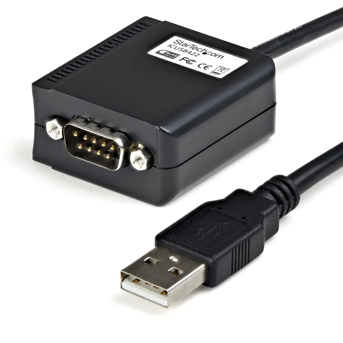 USB 2.0 auf Seriell Adapter Kabel DB9-M/USB-A-FM Stecker/Buchse Schwarz 1,8m
