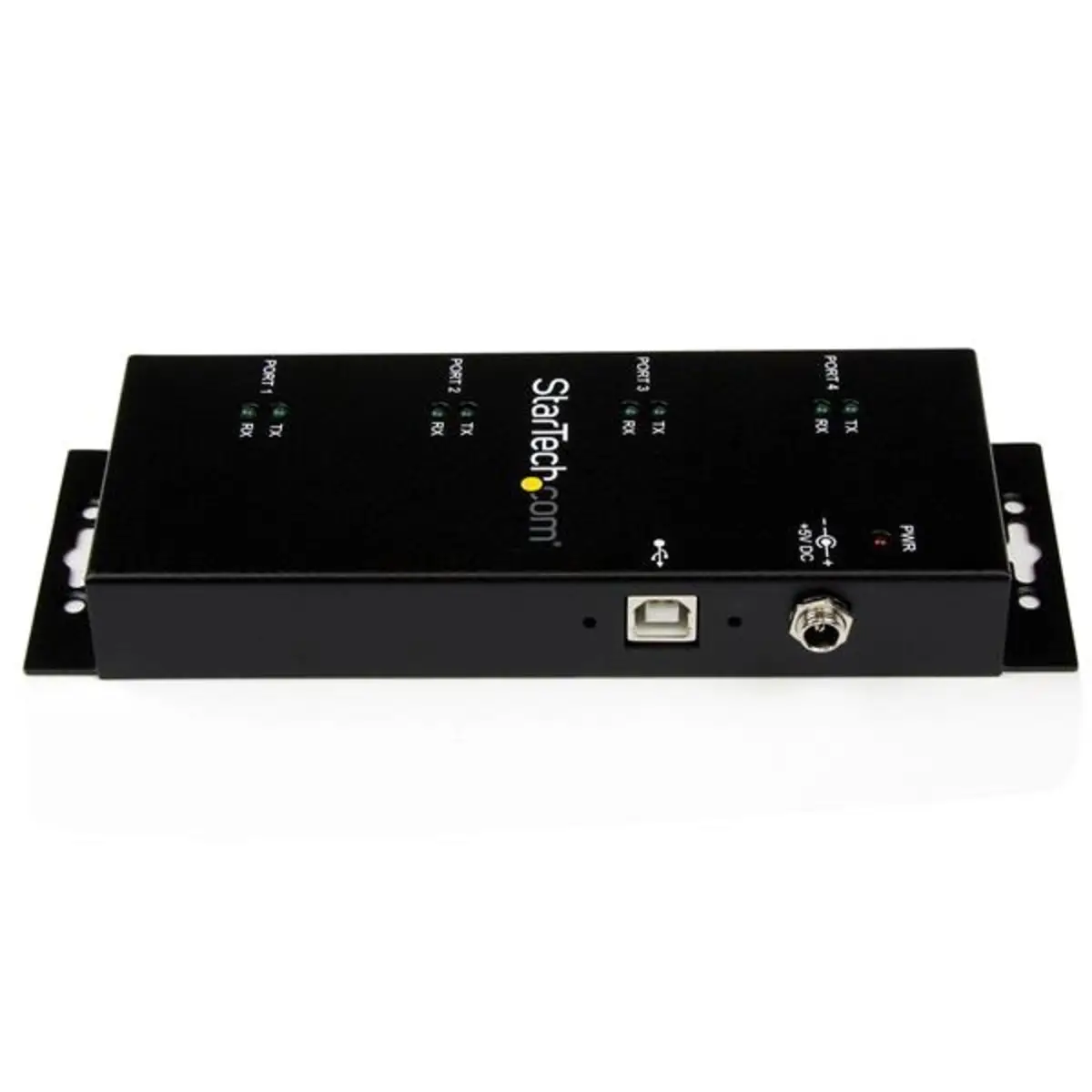 4 Port USB auf Seriell Adapter Hub DIN-Schienen/Wandmontagefähig USB/4xDB-9 Schwarz