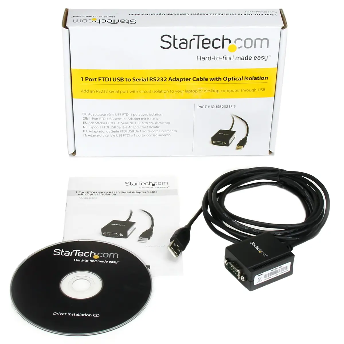 1 Port FTDI USB auf RS232 Adapterkabel Schwarz 2,5 m