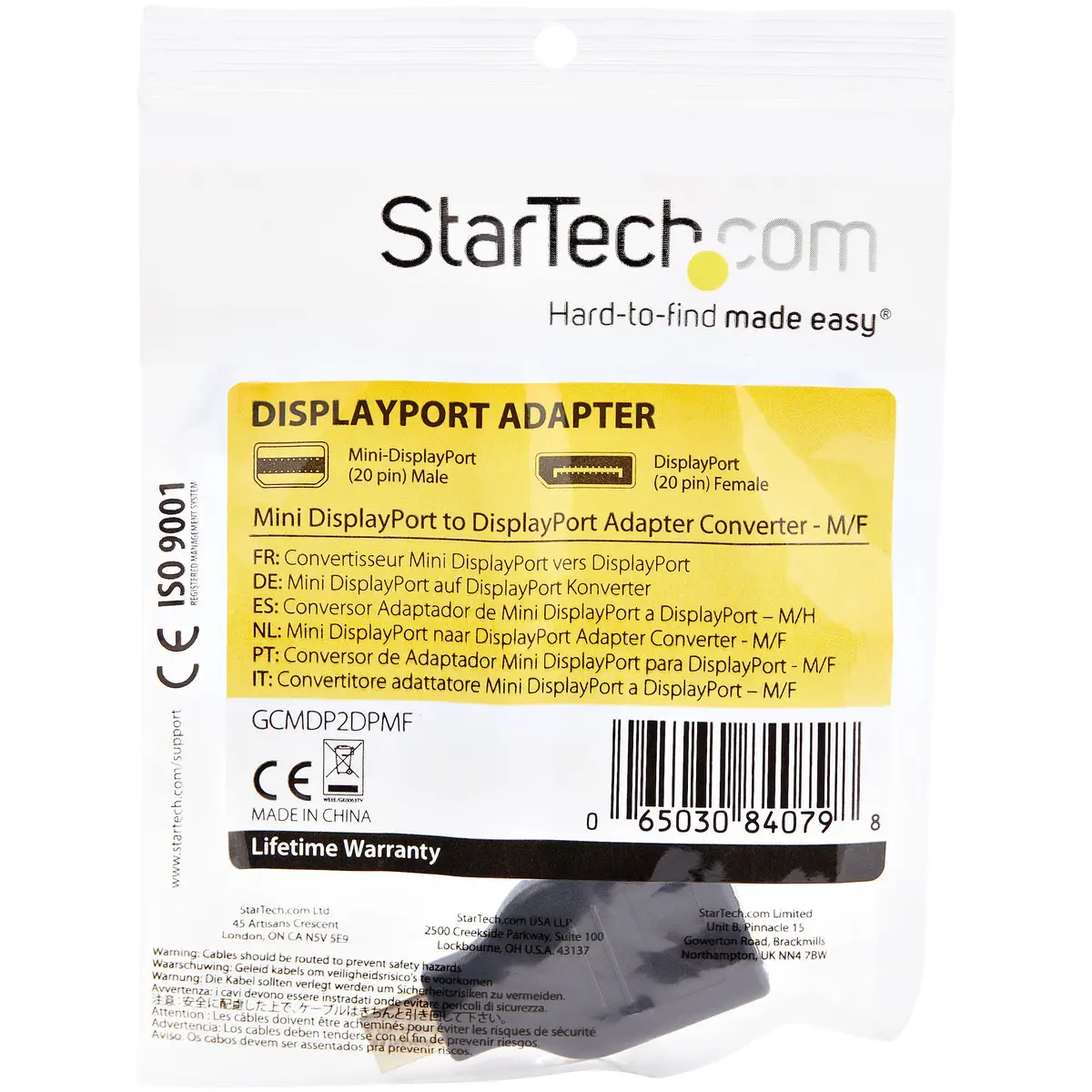 StarTech Mini DisplayPort to DisplayPort adaptor black
