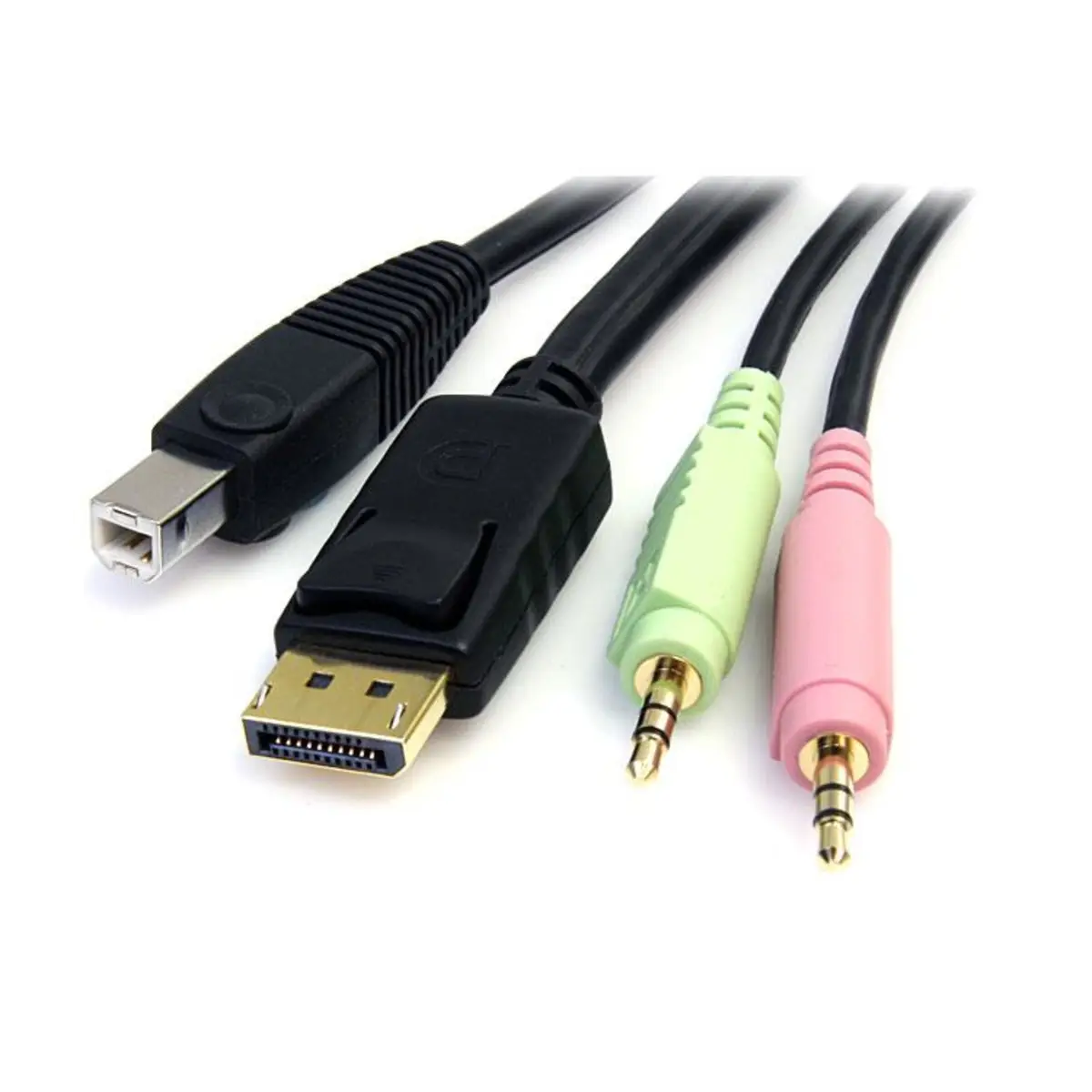 StarTech 4-in-1 USB DisplayPort KVM Switch cable black 1,8m