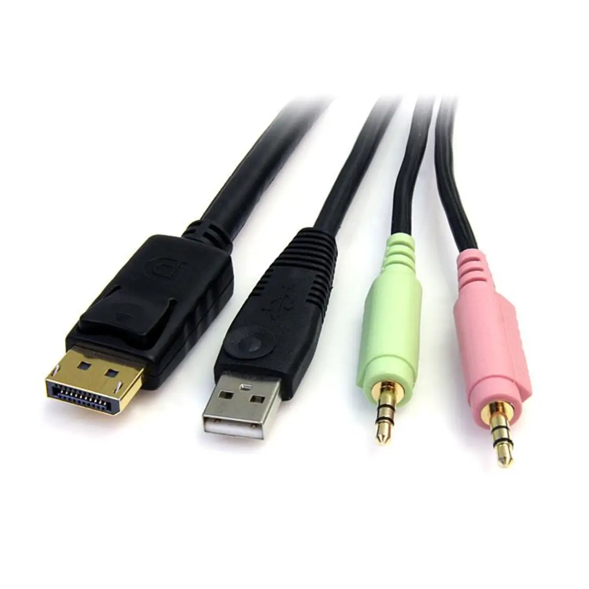 StarTech 4-in-1 USB DisplayPort KVM Switch cable black 1,8m