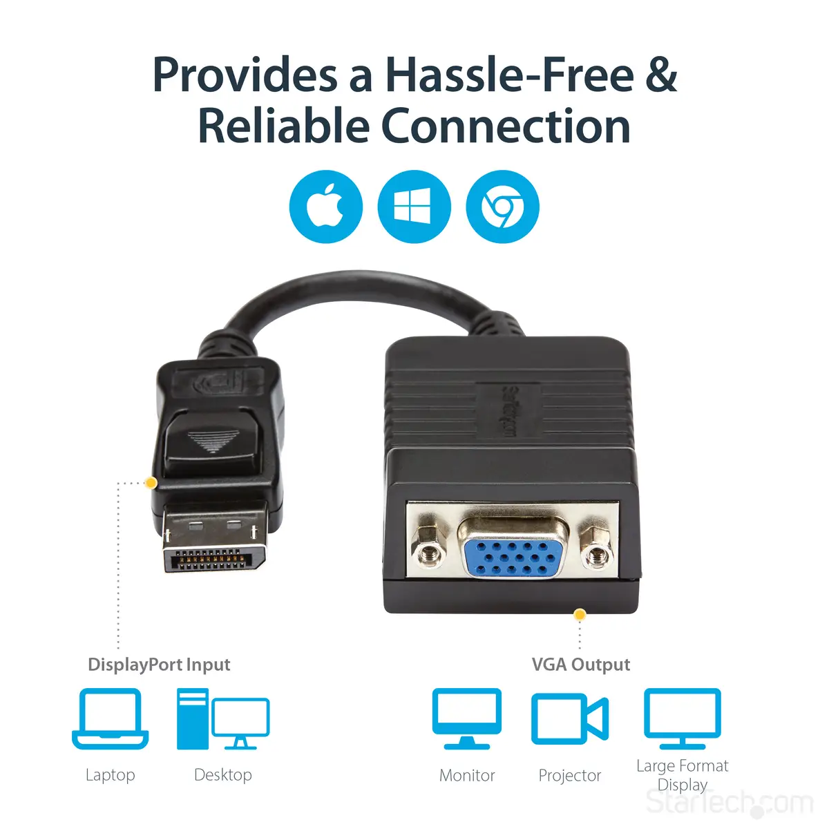 StarTech DisplayPort/VGA adaptor black
