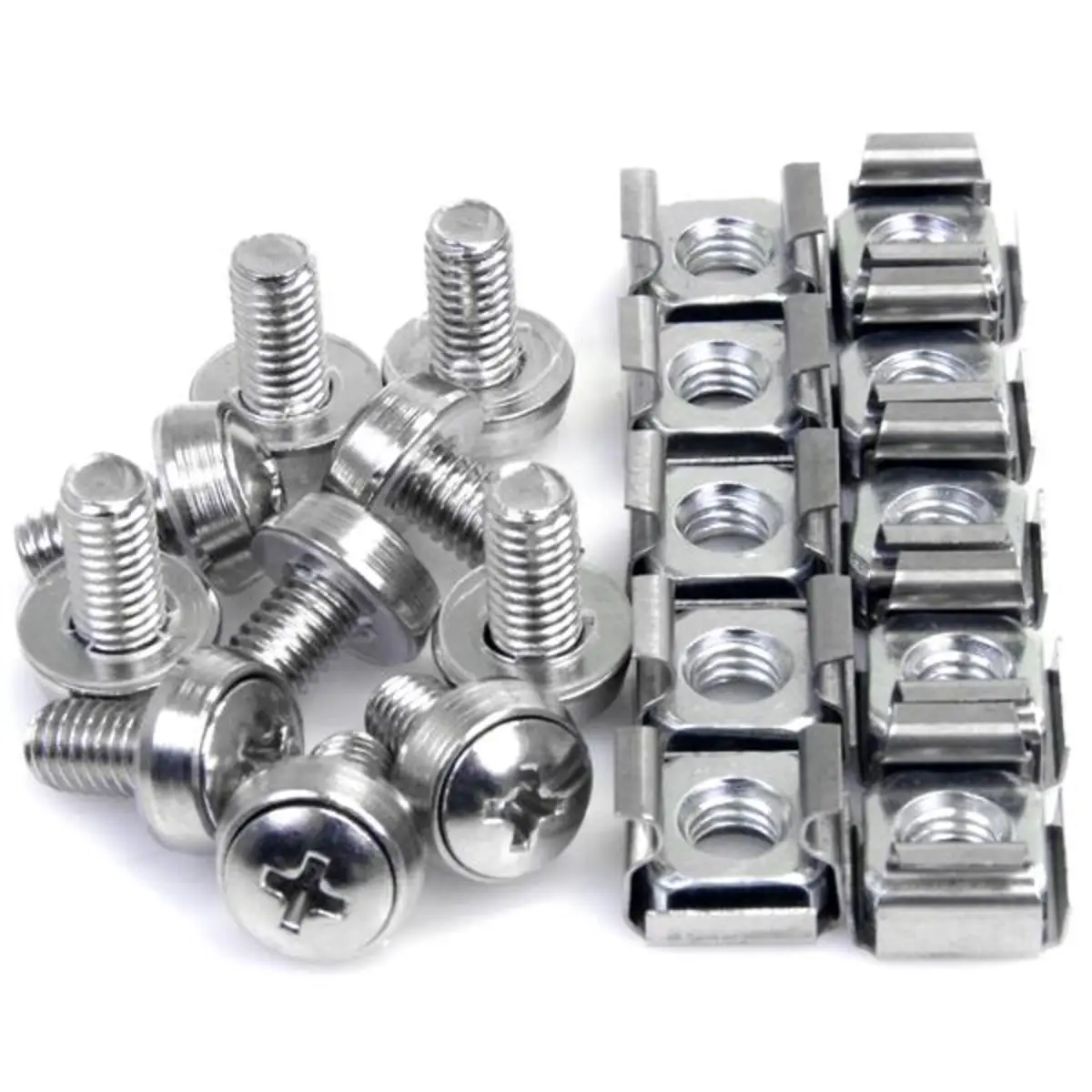 Käfigmuttern und Schrauben M6 x 12mm für Rack 50er