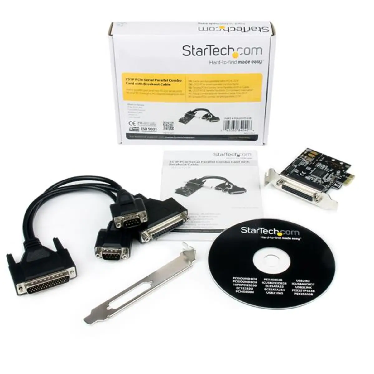 2S1P PCI Express Schnittstellenkarte - PCIe Seriell / Parallel Karte mit Breakout Kabel