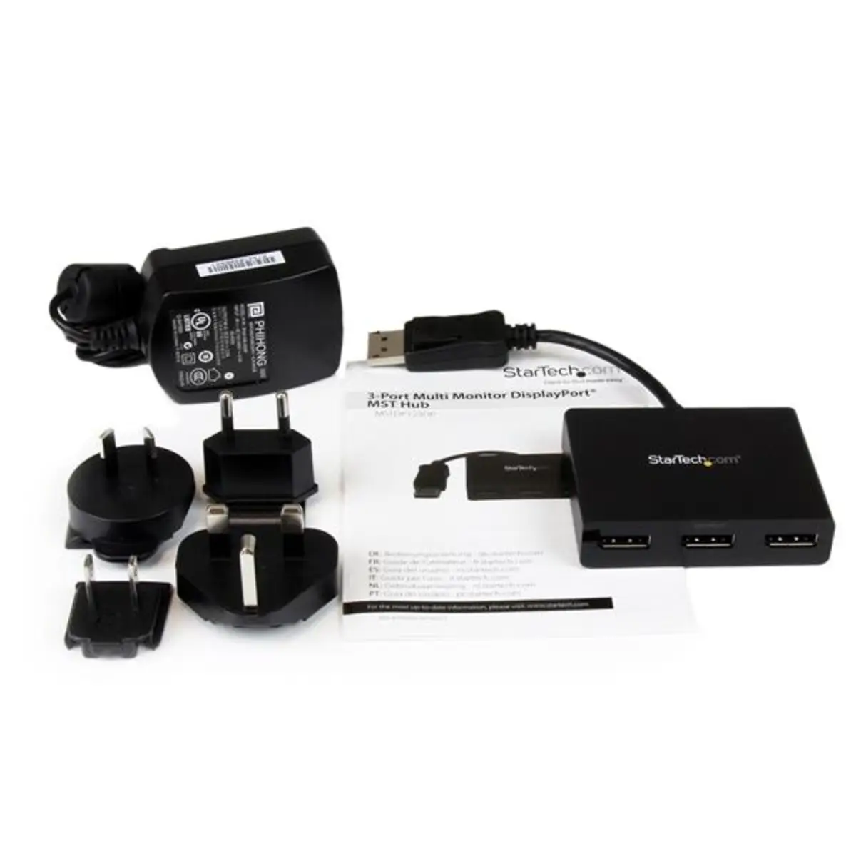StarTech Multi Stream Transport Hub DisplayPort 3 Ports black