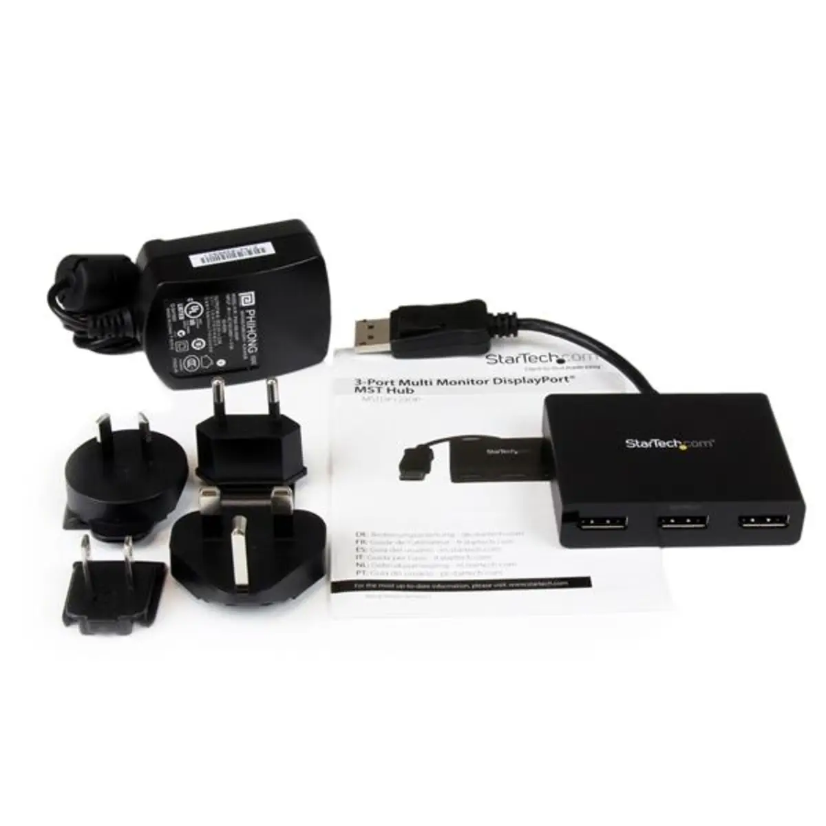 StarTech Multi Stream Transport Hub DisplayPort 3 Ports black