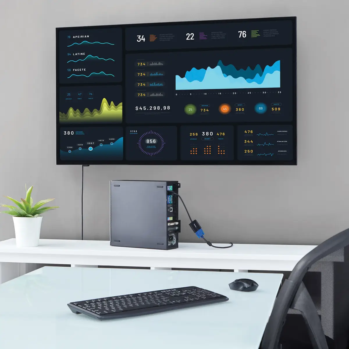 DisplayPort 1.2 zu VGA Adapter Konverter