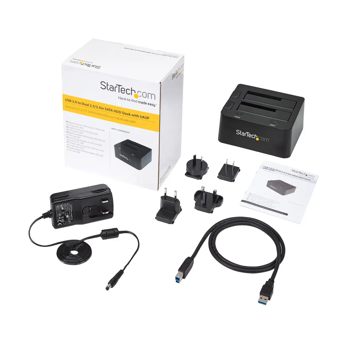 2-fach USB 3.0 Festplatten Dockingstation mit UASP für 2,5/3,5" SSD / HDD
