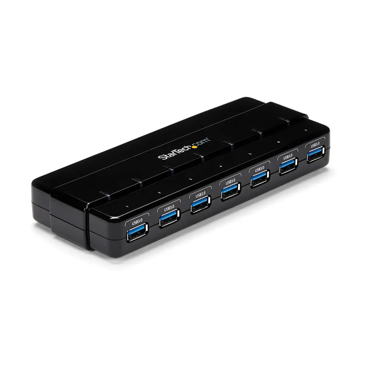USB 3.0 Hub 7 Port mit Power Adapter Schwarz