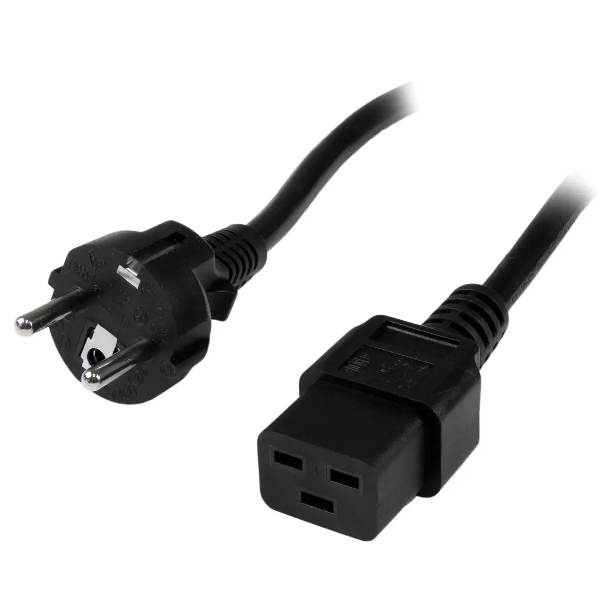 Kaltgerätekabel Schuko CEE7 to IEC 320 C19 schwarz 2m