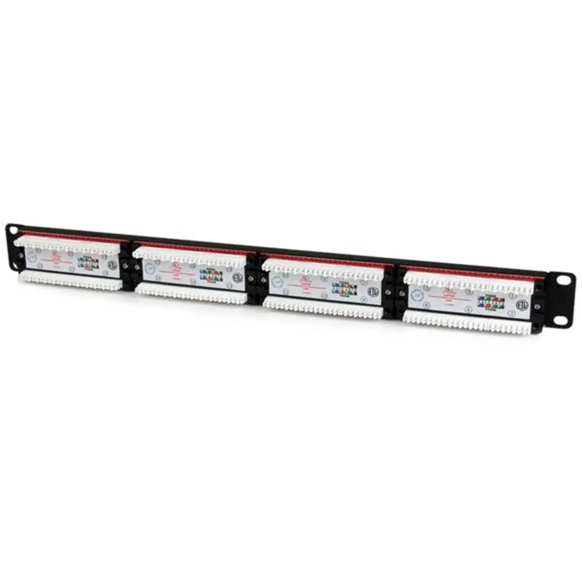 24-Port 1HE Rackmount Cat6 Patch Panel schwarz