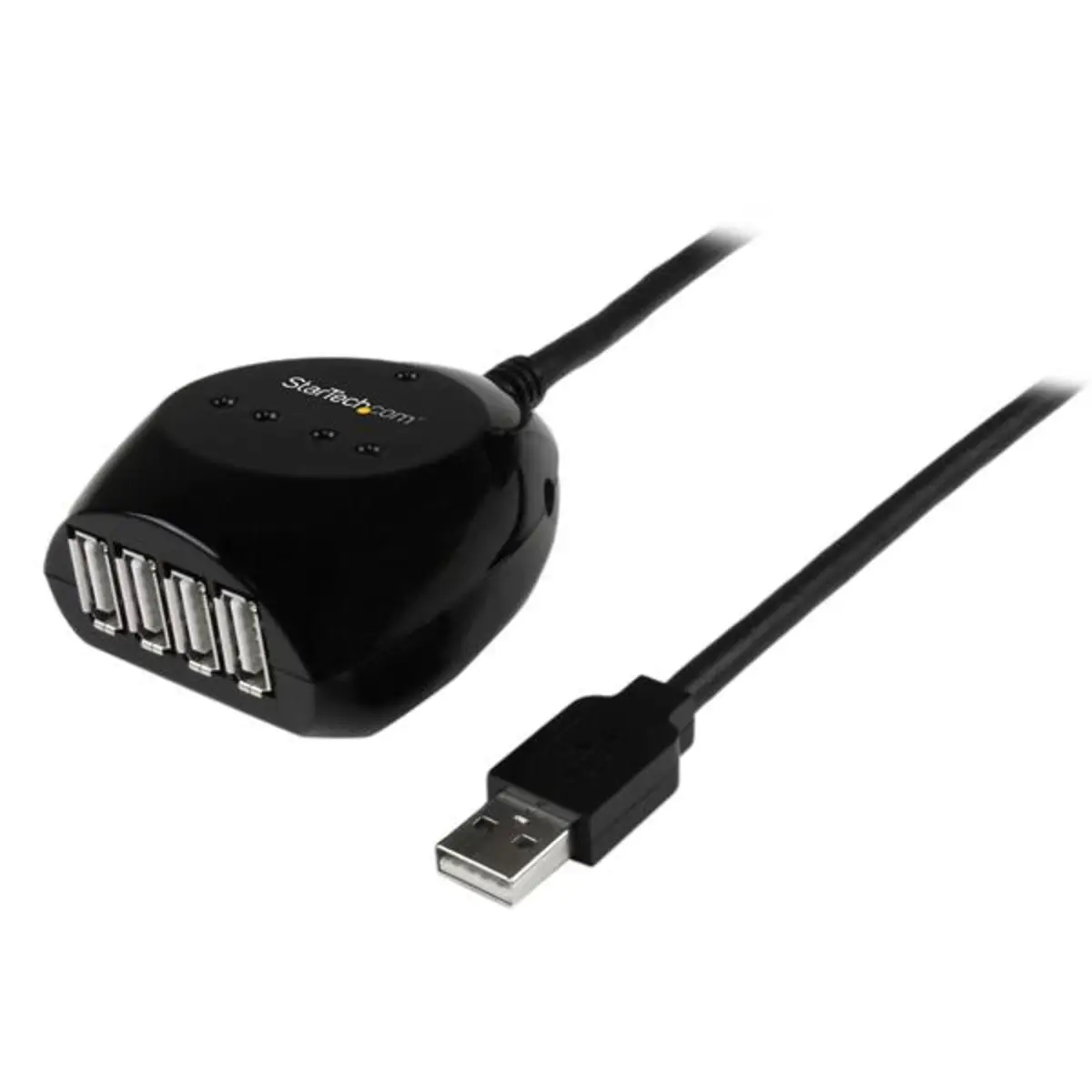 USB 2.0 Kabel aktiv mit 4-Port Hub schwarz 15m