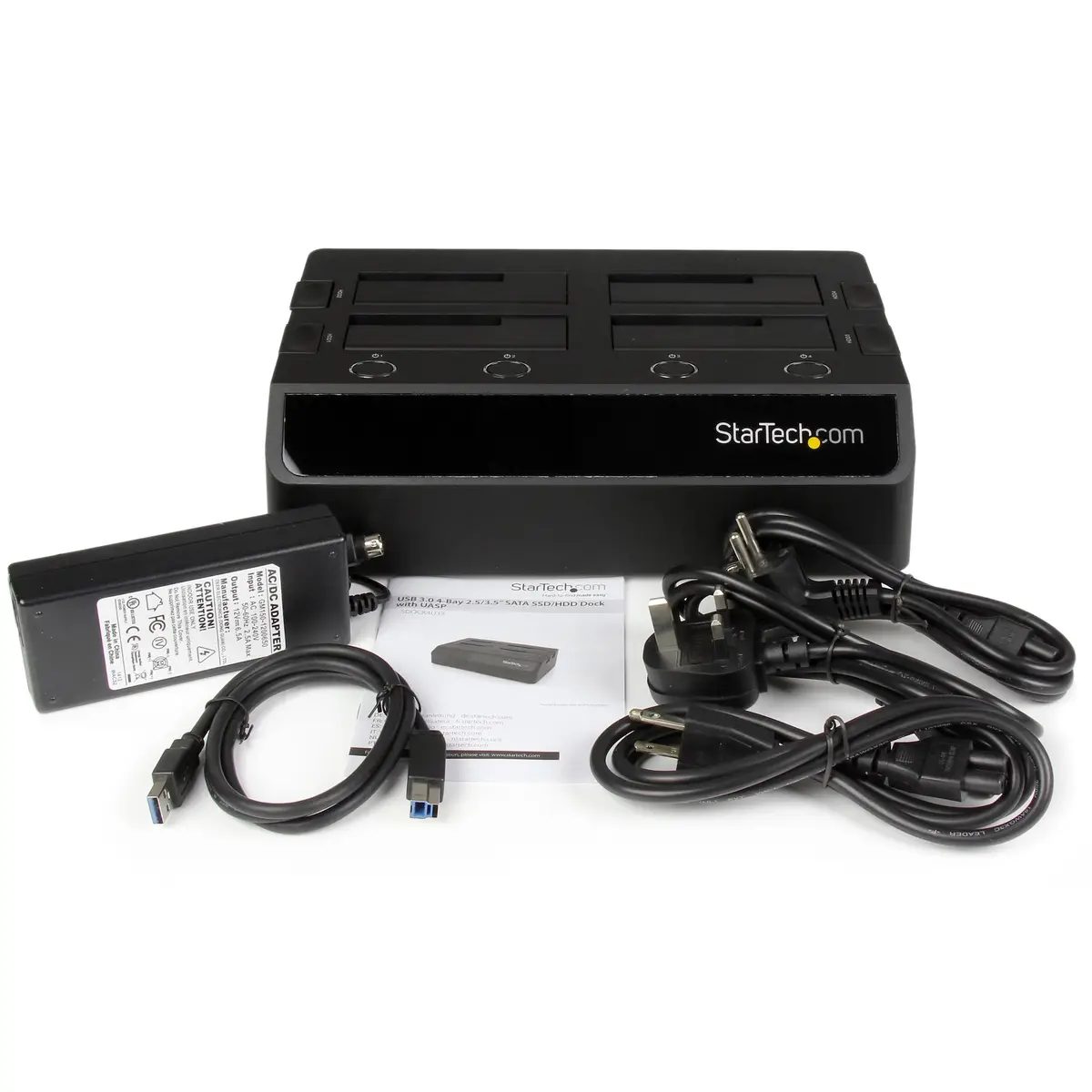 Festplatten/SSD Dockingstation USB 3.0 4 Bay 2,5"/3,5" SATA III mit UASP und zwei Lüftern