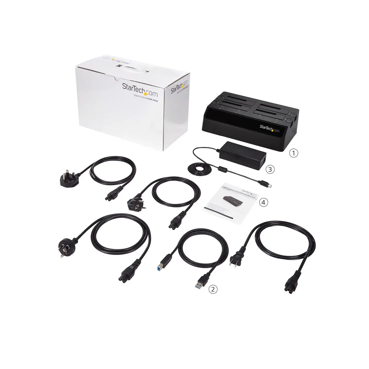 Festplatten/SSD Dockingstation USB 3.0 4 Bay 2,5"/3,5" SATA III mit UASP und zwei Lüftern