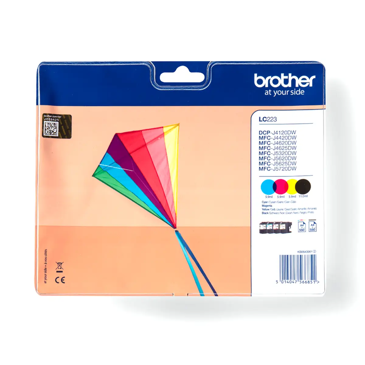 Bredher Ink Cartridgen LC-223 Value Pack (je 1x BK/M/C/Y)